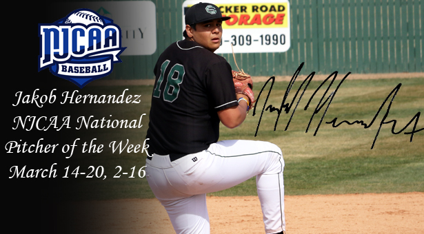 Seward's Hernandez Tabbed NJCAA National Pitcher of the Week