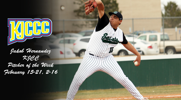 Jakob Hernandez Earns Second KJCCC Pitcher of the Week Award