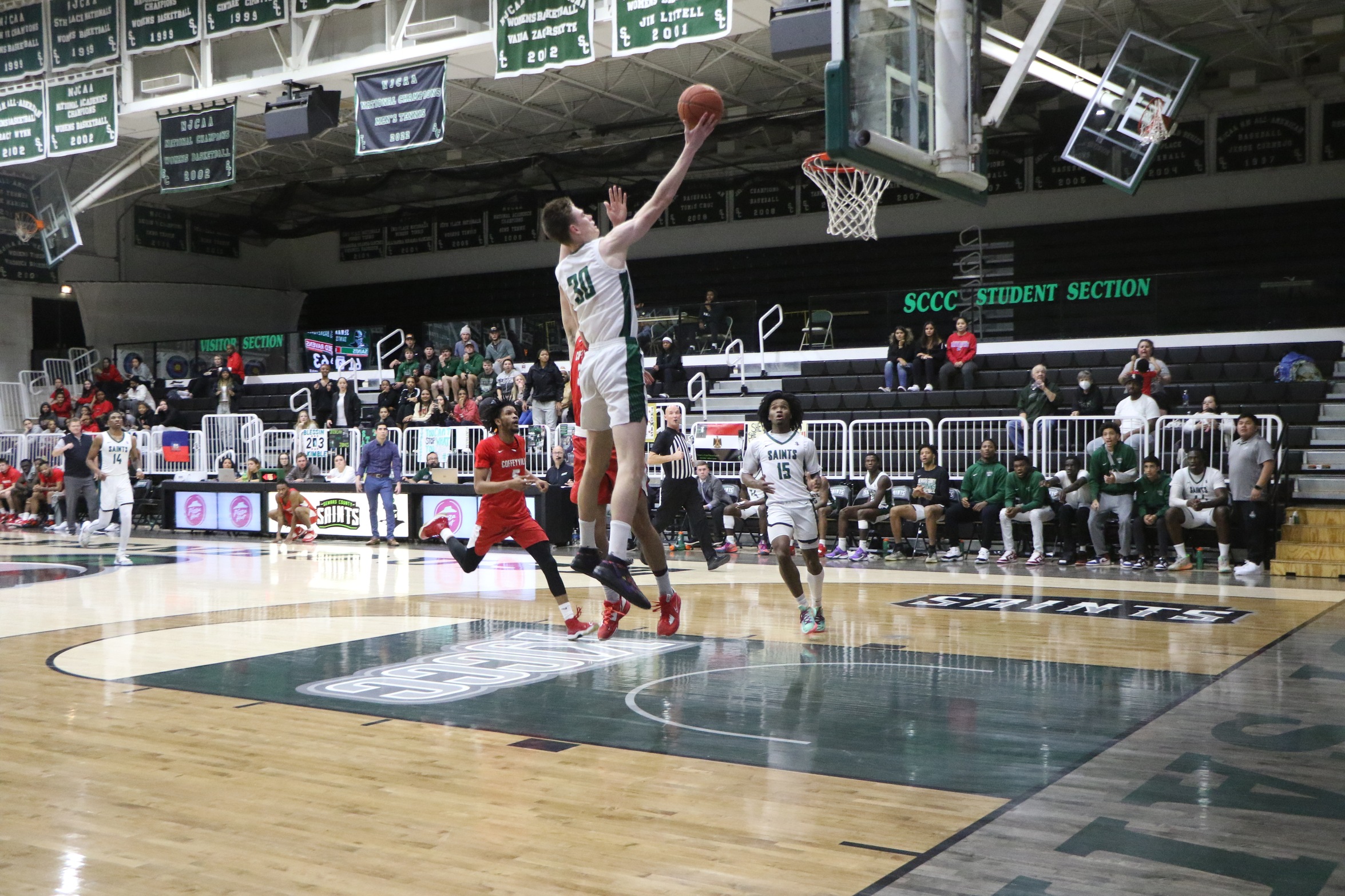 The Saints defeat #13 Red Ravens 82-78
