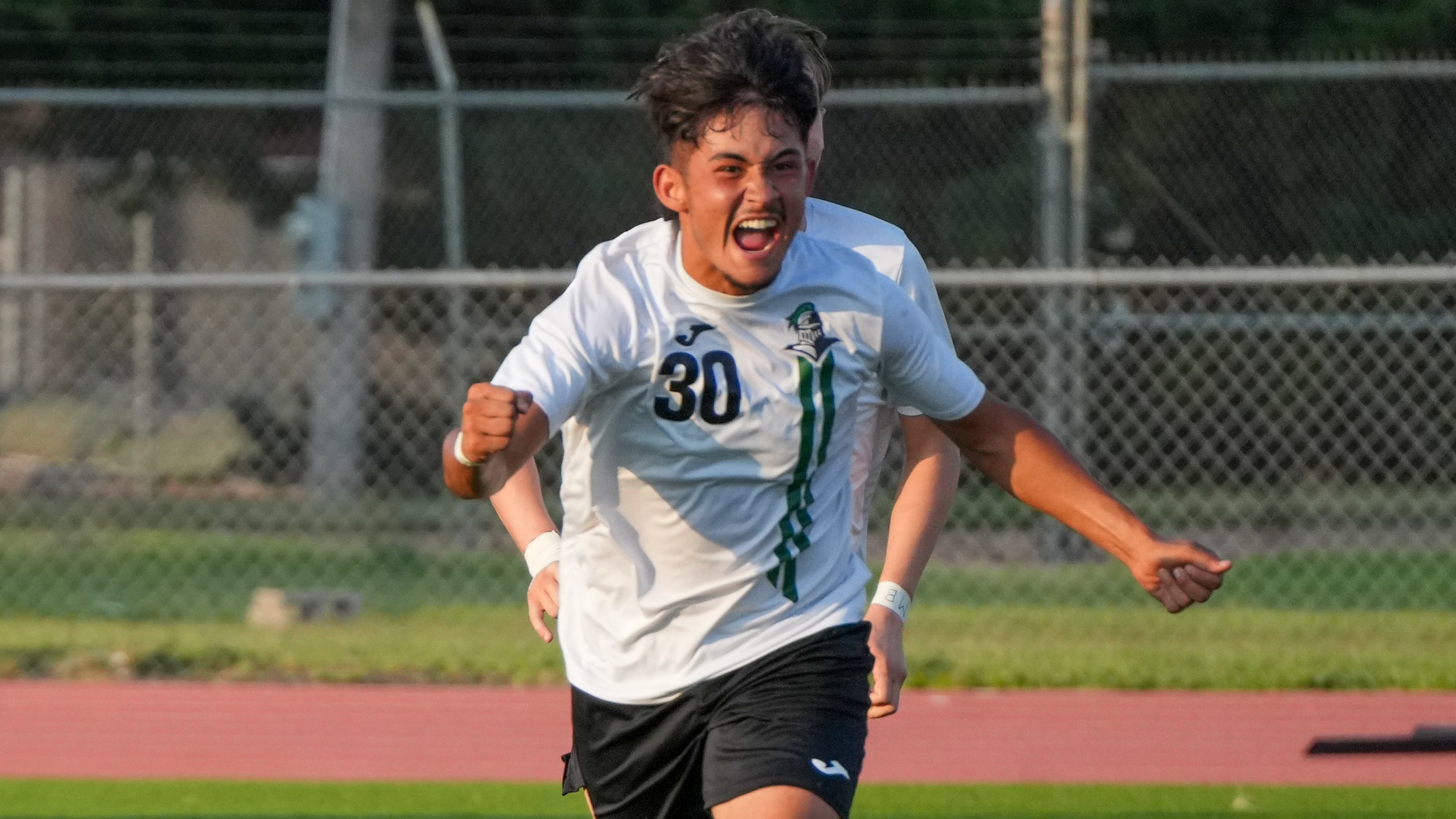 Freshman forward Suain Moncayo celebrates after scoring a goal in the first half of Seward's 2-0 win over Trinidad State // Phil Lee