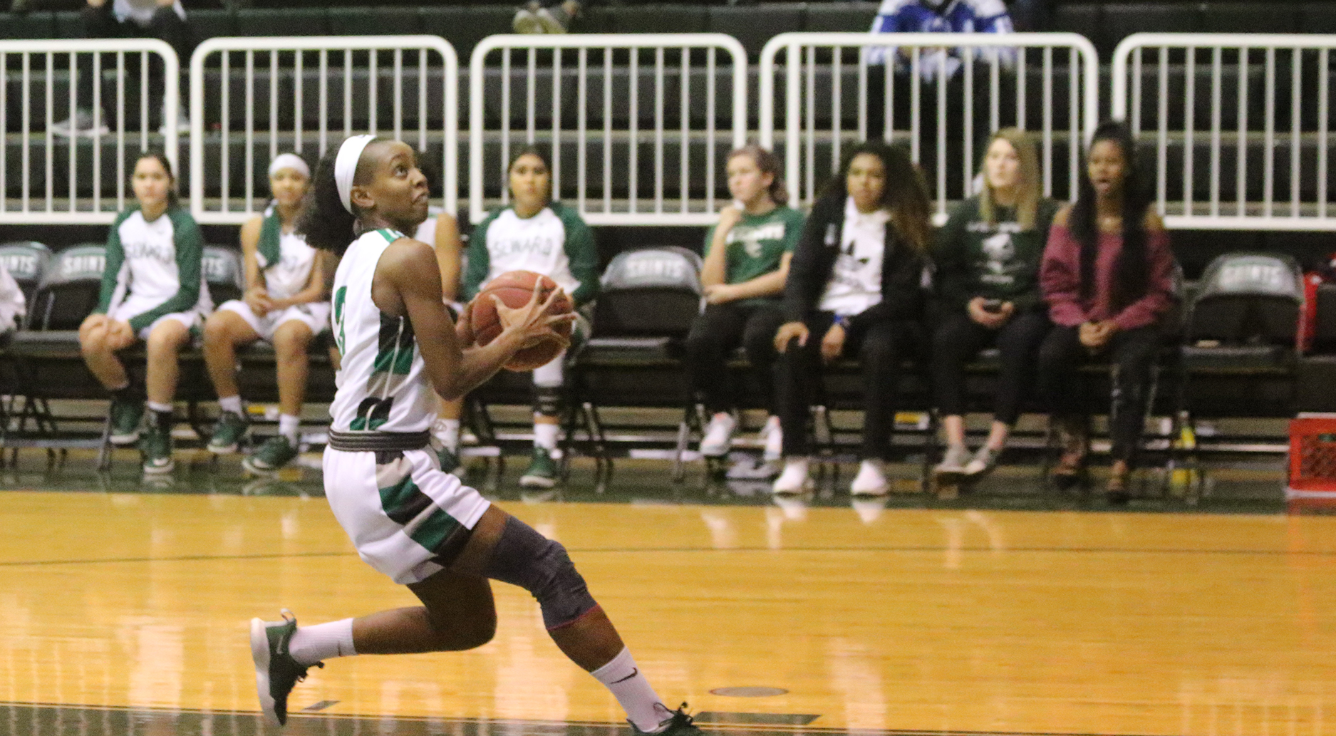Lady Saints use strong 3rd quarter to power past Conqs