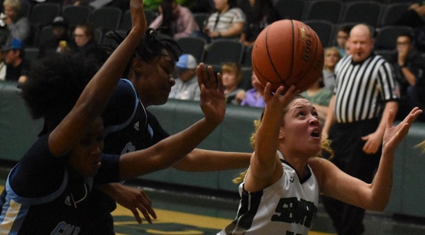 No. 18 Lady Saints fall to No. 12 Blue Dragons in Jayhawk West title tilt